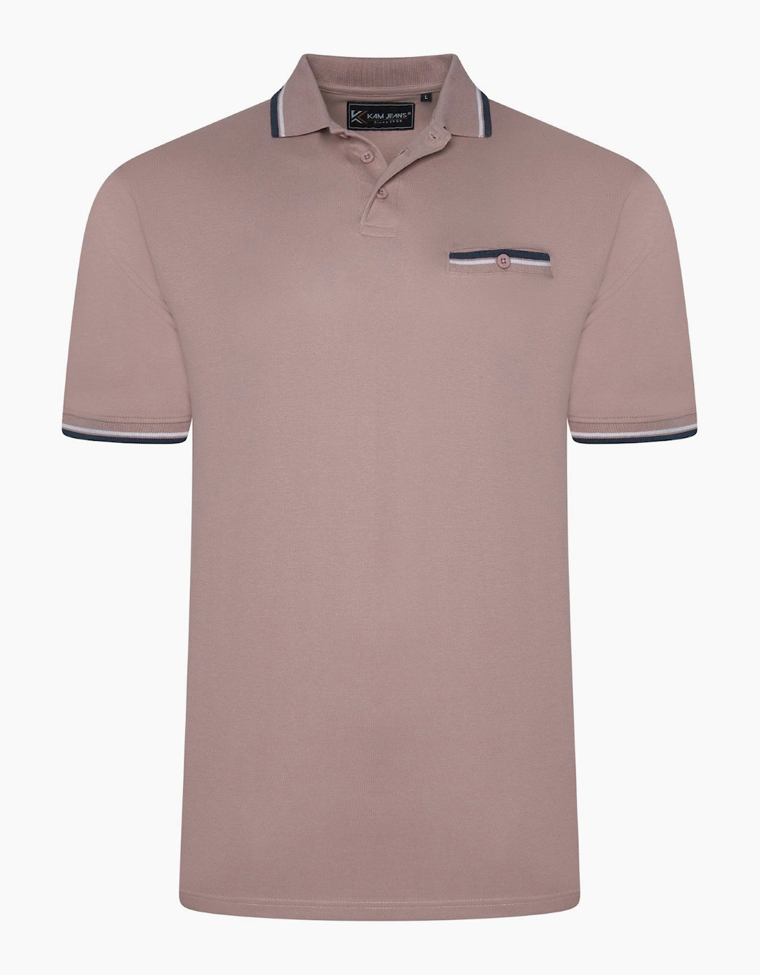 Kam Mens Tipped Collar Big & Tall Short Sleeve Polo Shirt