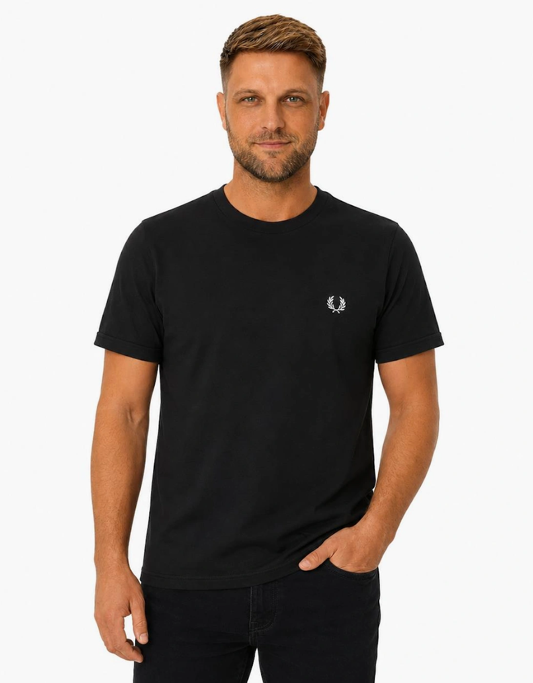 Fred Perry Ringer T-Shirt Black