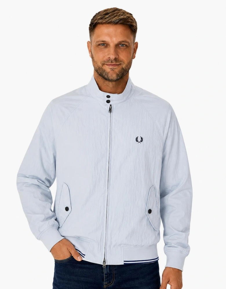 Fred Perry Crinkle Harrington Jacket Dusky Blue
