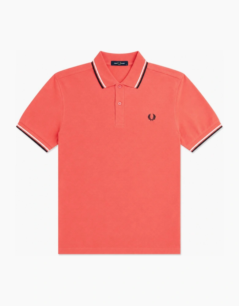 Fred Perry Twin Tipped Polo Shirt Strawberry Cream/Ecru/Black