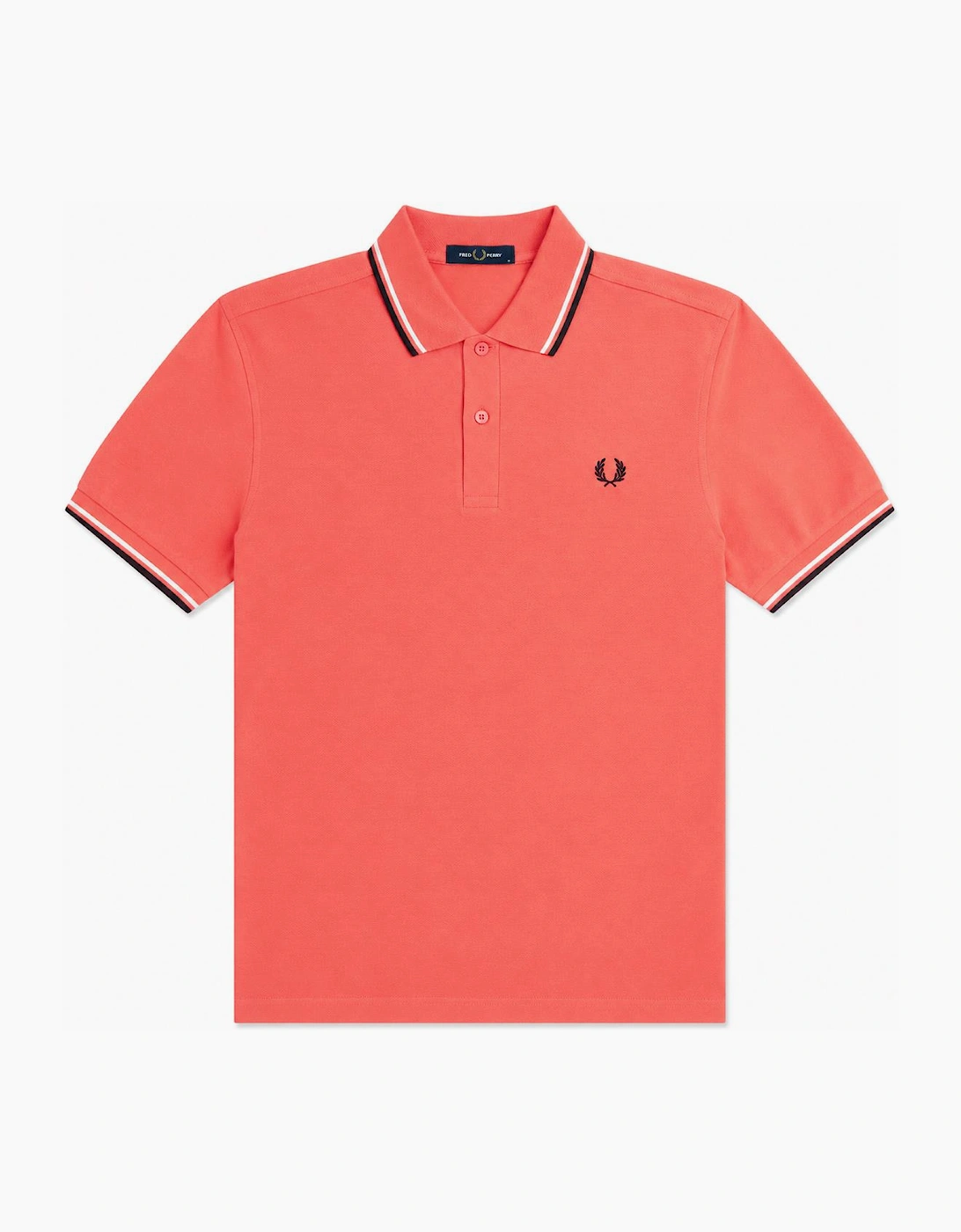 Fred Perry Twin Tipped Polo Shirt Strawberry Cream/Ecru/Black, 4 of 3