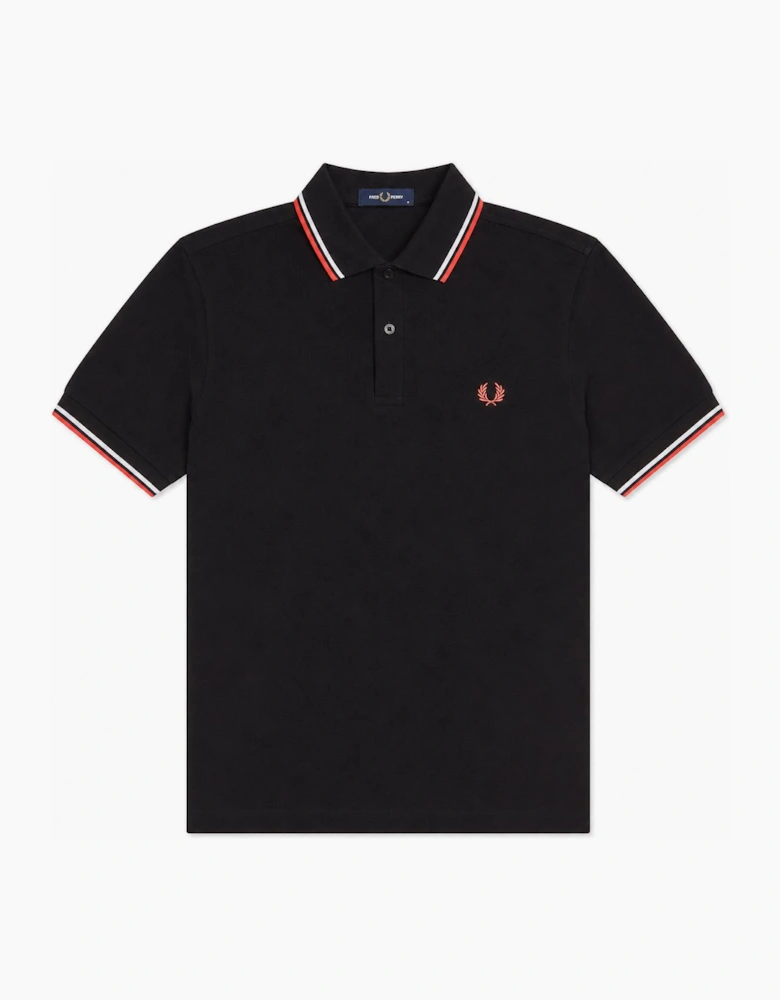 Fred Perry Twin Tipped Polo Shirt Black/Dusky Blue/Strawberry Cream