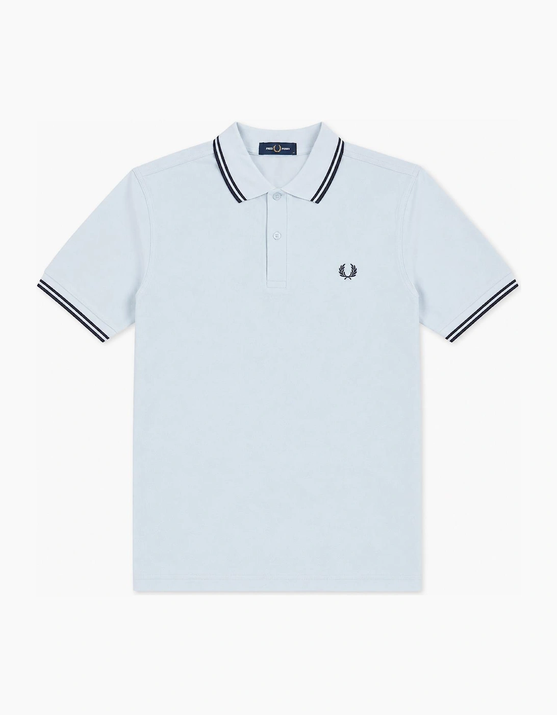 Fred Perry Twin Tipped Polo Shirt Light Ice/Anchor Grey/Anchor Grey, 4 of 3