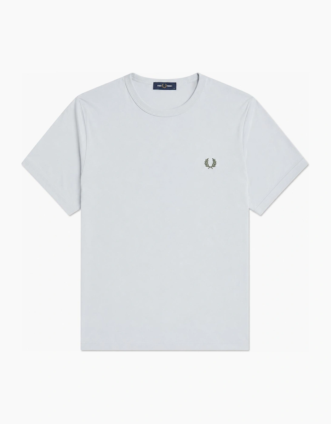 Fred Perry Men's White Ringer T-Shirt Dusky Blue  38 M