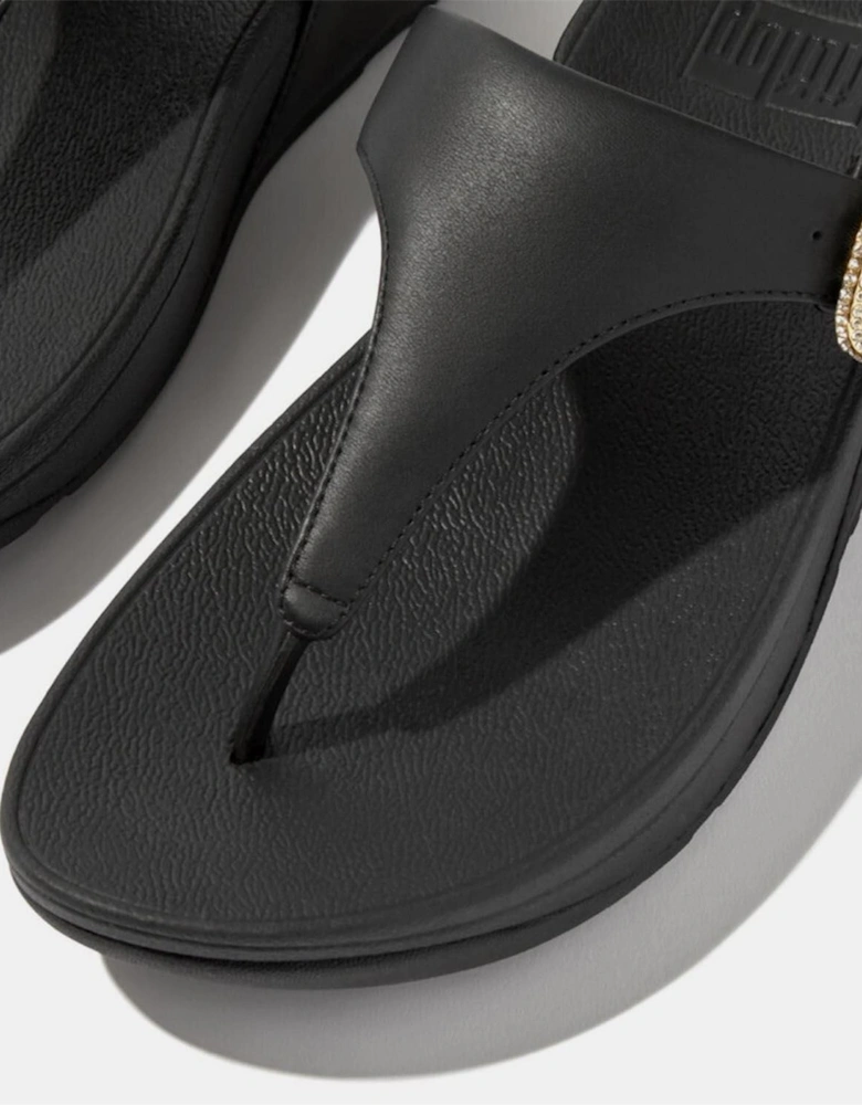 Crystal Buckle Leather Sandals