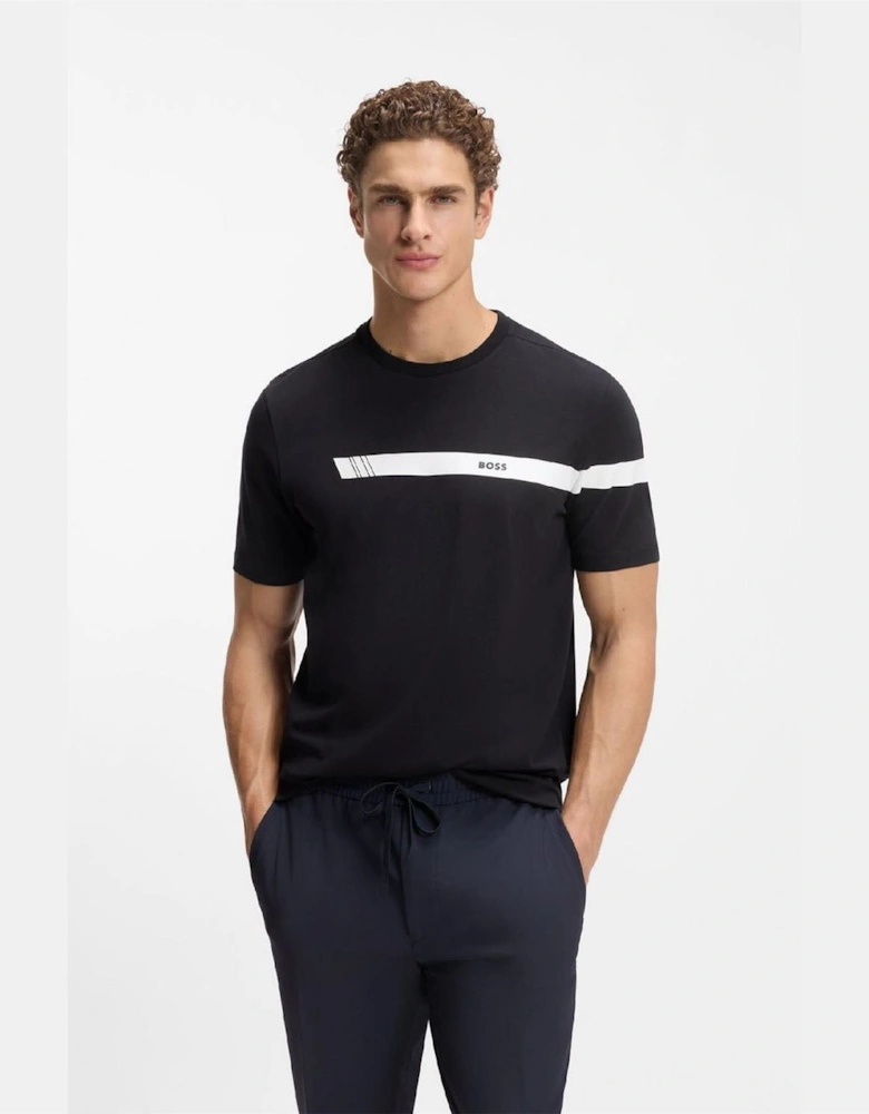 Fit T Shirt with Logo Stripe