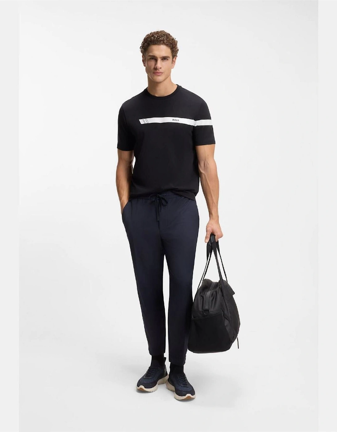 Fit T Shirt with Logo Stripe
