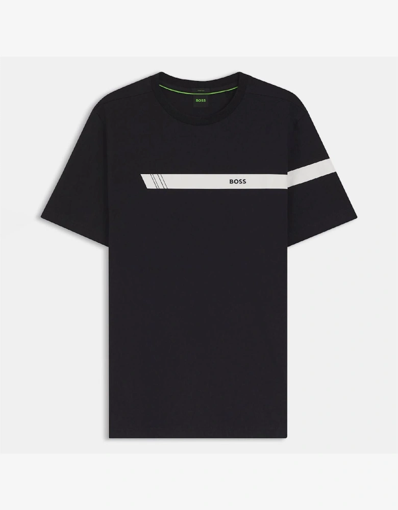 Fit T Shirt with Logo Stripe