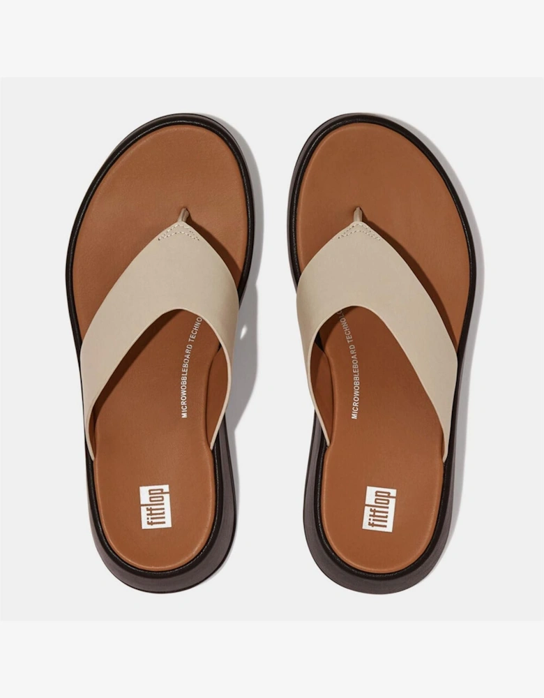Mode Leather Flatform Toe Post Sandals