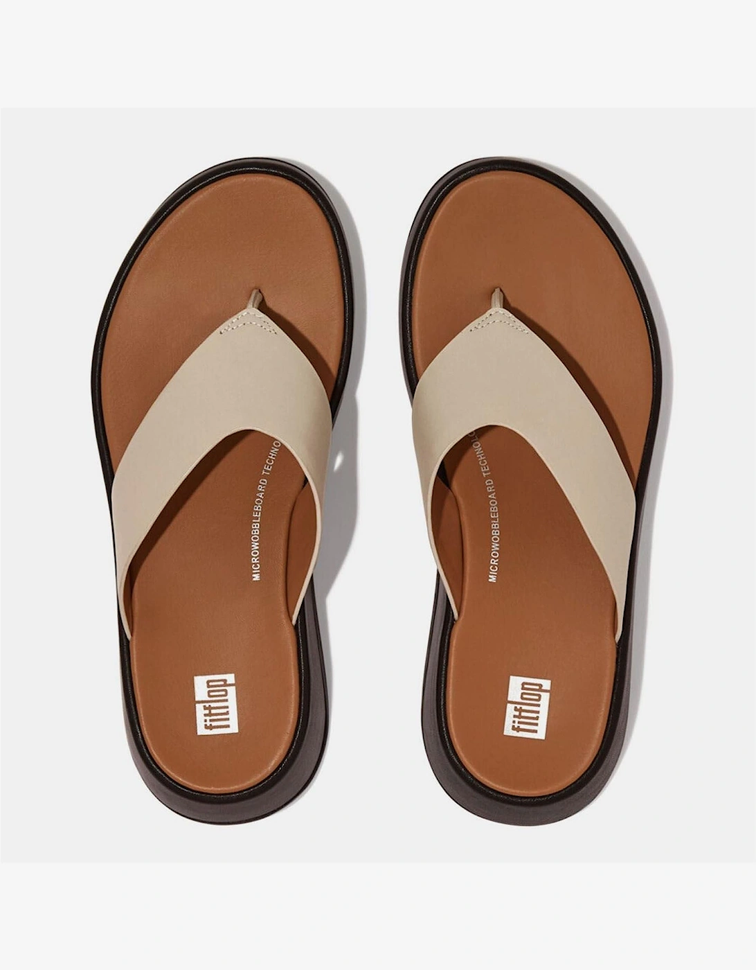 Mode Leather Flatform Toe Post Sandals