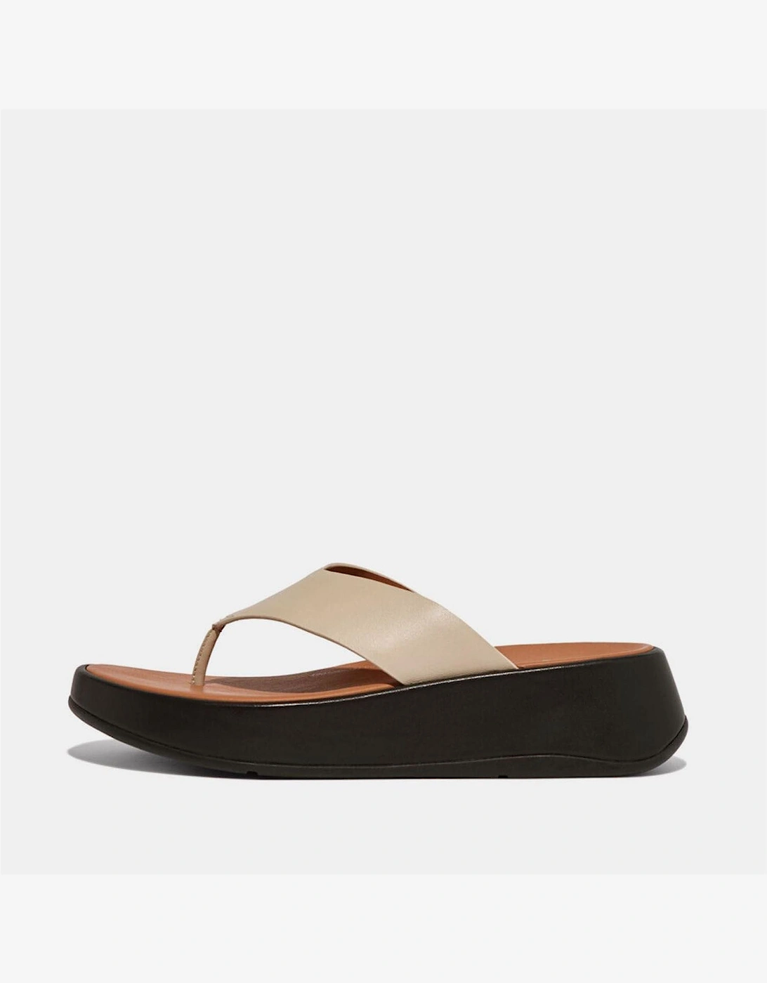 Mode Leather Flatform Toe Post Sandals