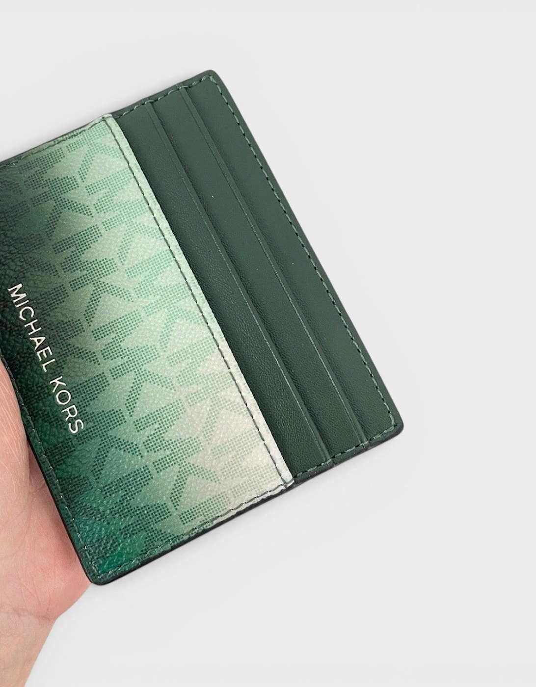Logo Tall Card Case Cooper Moss Green Multi