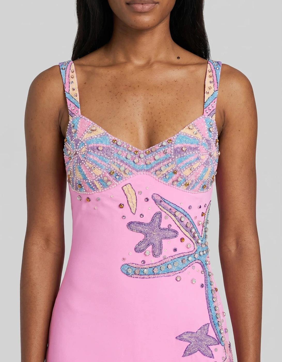 Crescent Shell Mini Pink Dress in Stock