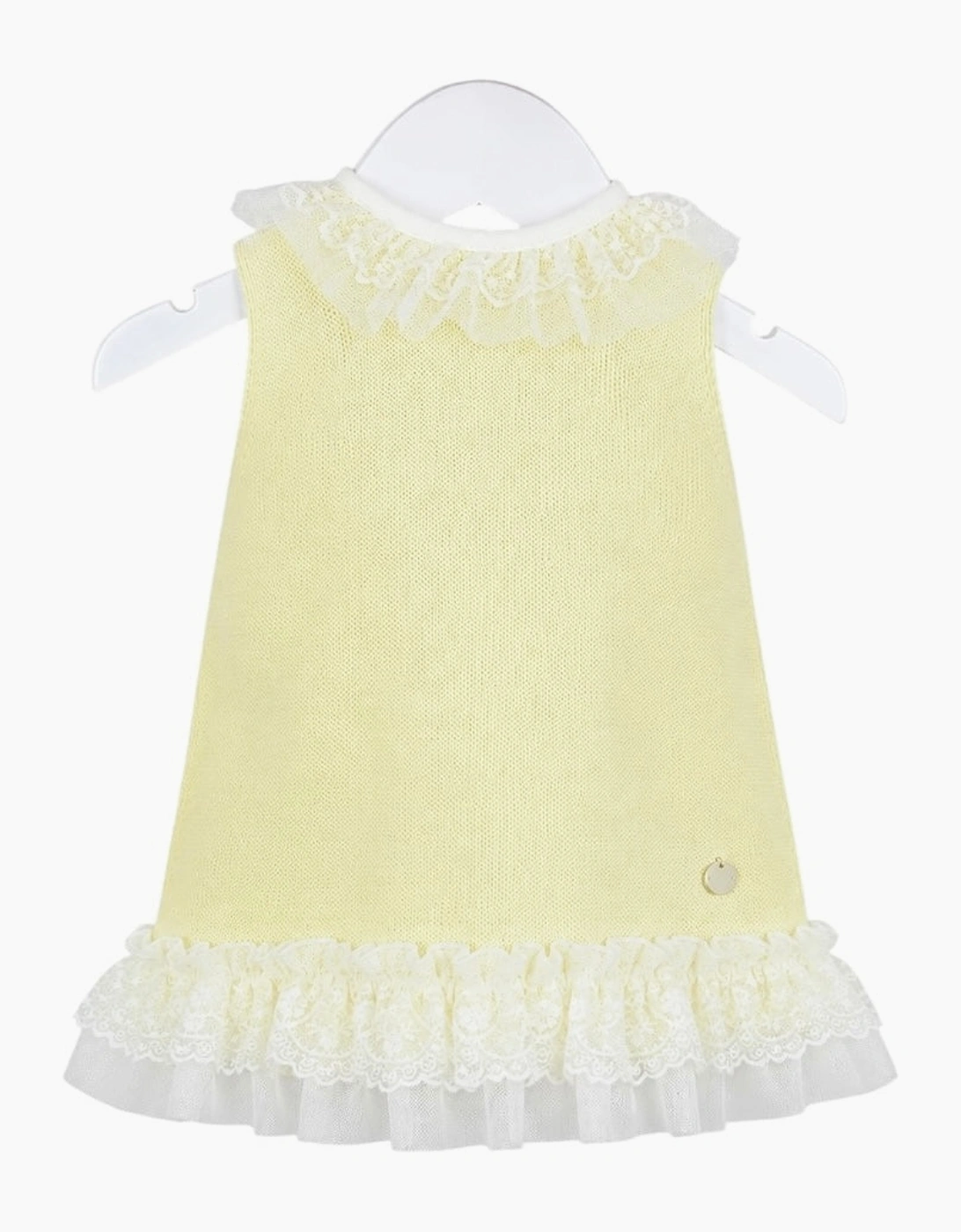 Girls Yellow Lemon Fine Knit Tulle Dress