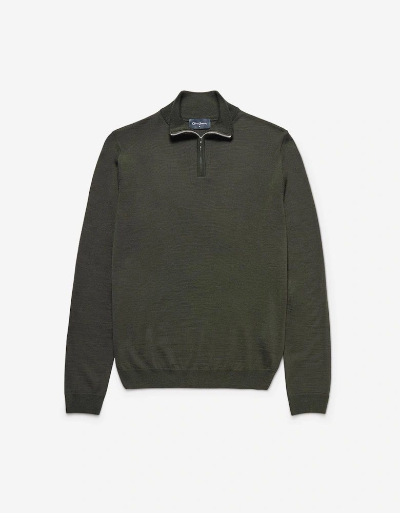 Oliver Sweeney Merino Wool Quarter Zip Jumper