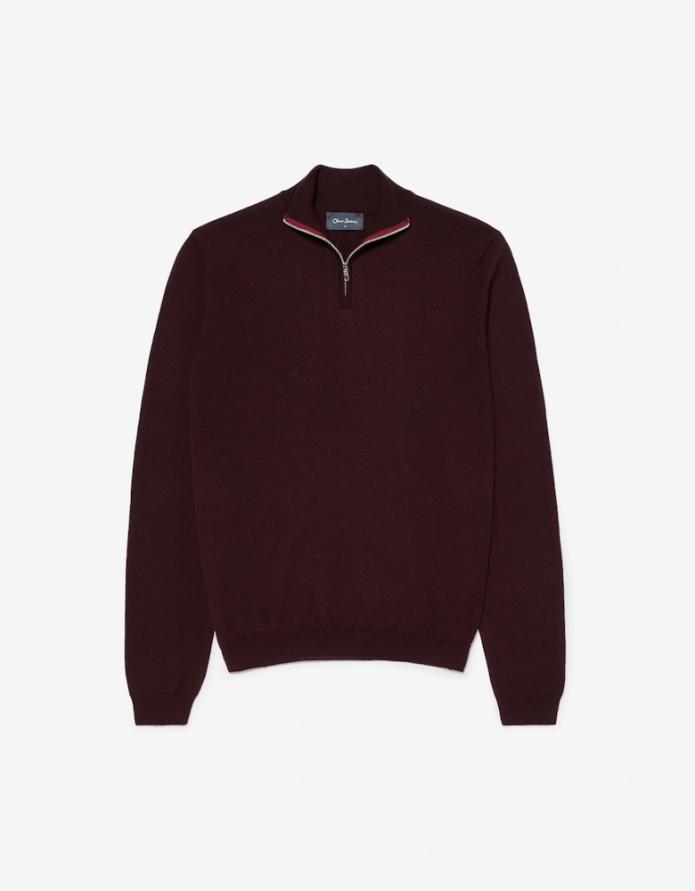 Oliver Sweeney Merino Wool Blend Quarter Zip Jumper