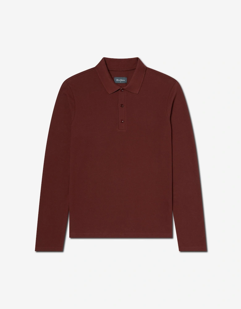 Oliver Sweeney Long Sleeve Cotton Pique Polo Shirt