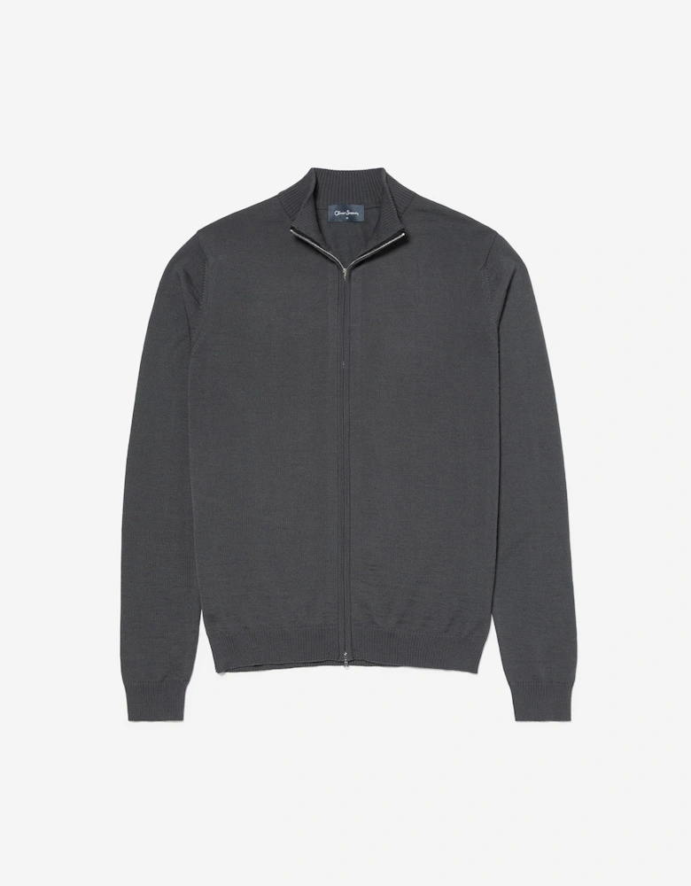 Oliver Sweeney Merino Wool Blend Zip Through Jumper