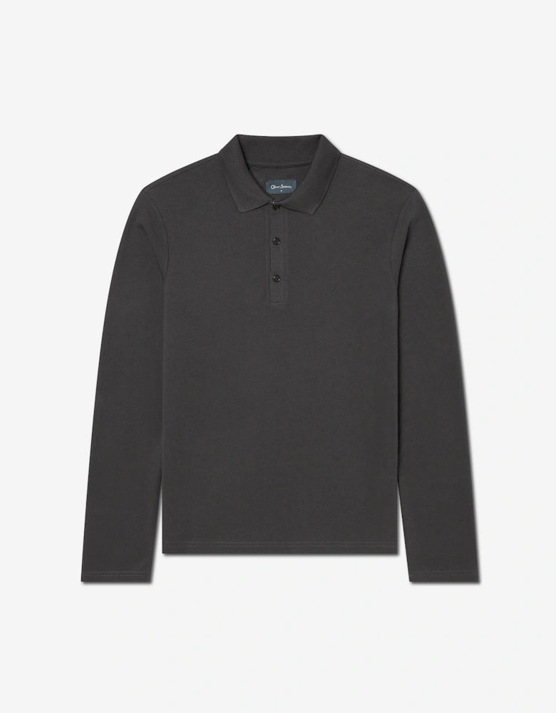 Oliver Sweeney Long Sleeve Cotton Pique Polo Shirt