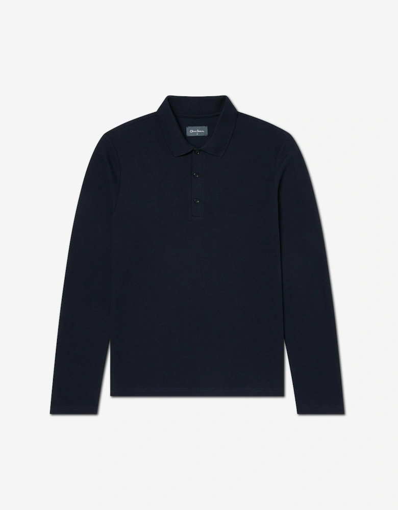 Oliver Sweeney Long Sleeve Cotton Pique Polo Shirt