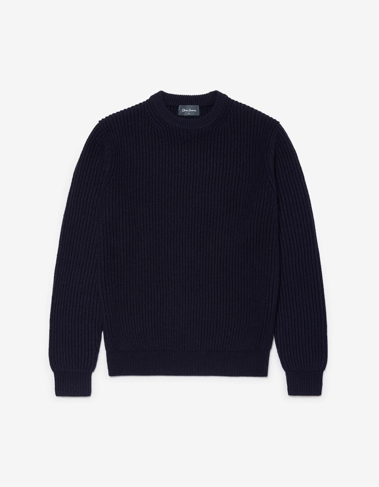 Oliver Sweeney Ribbed Wool Blend Crew Neck Jumper