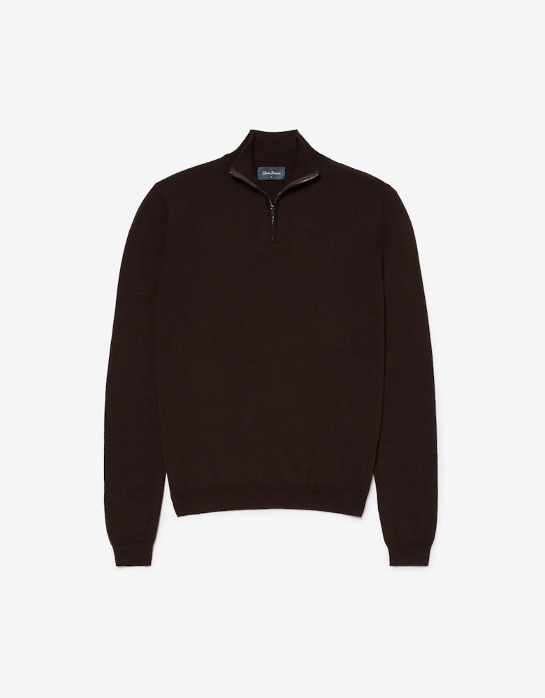 Oliver Sweeney Merino Wool Blend Quarter Zip Jumper