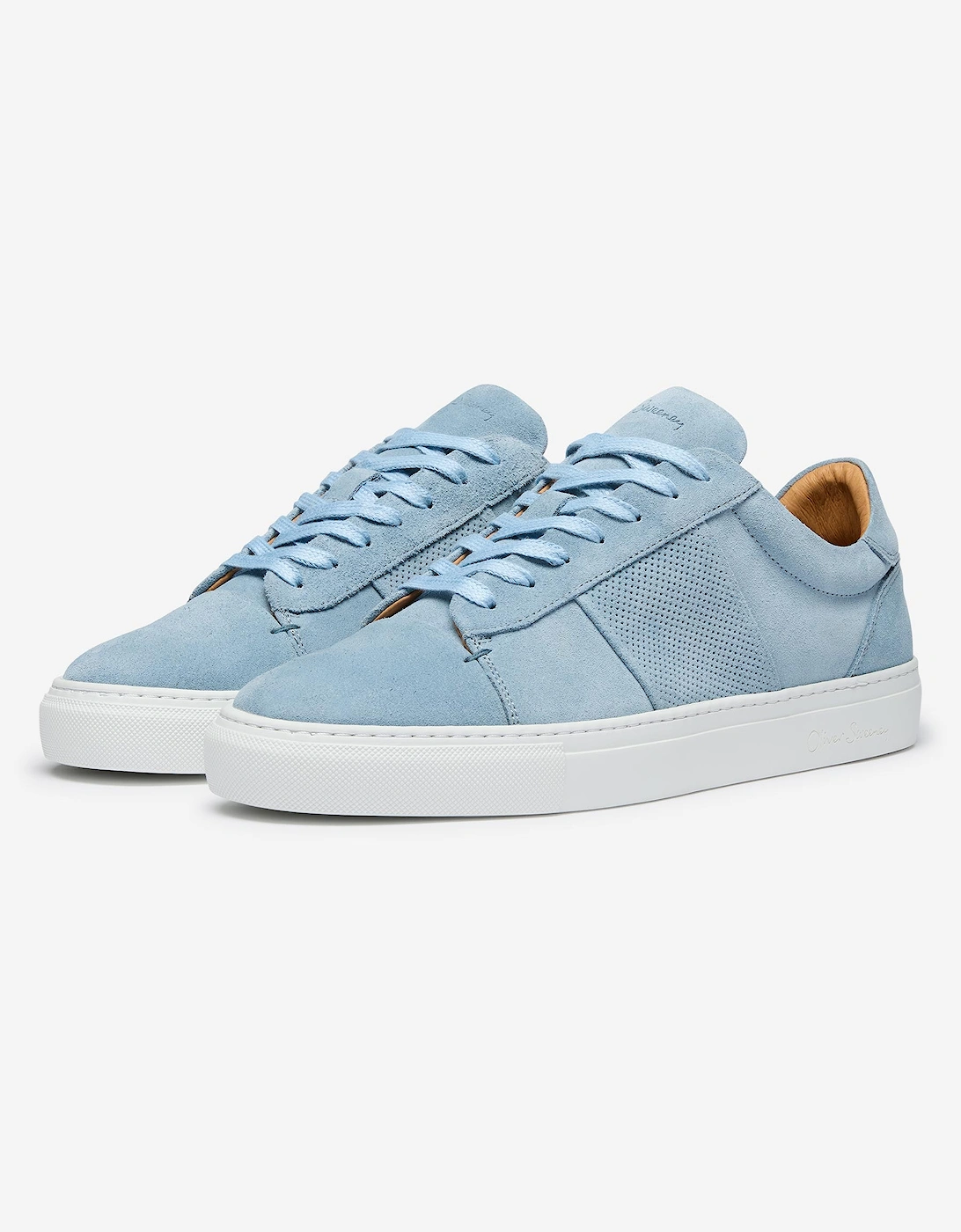 Oliver Sweeney Men's Blue Calf Suede Cupsole Trainers 