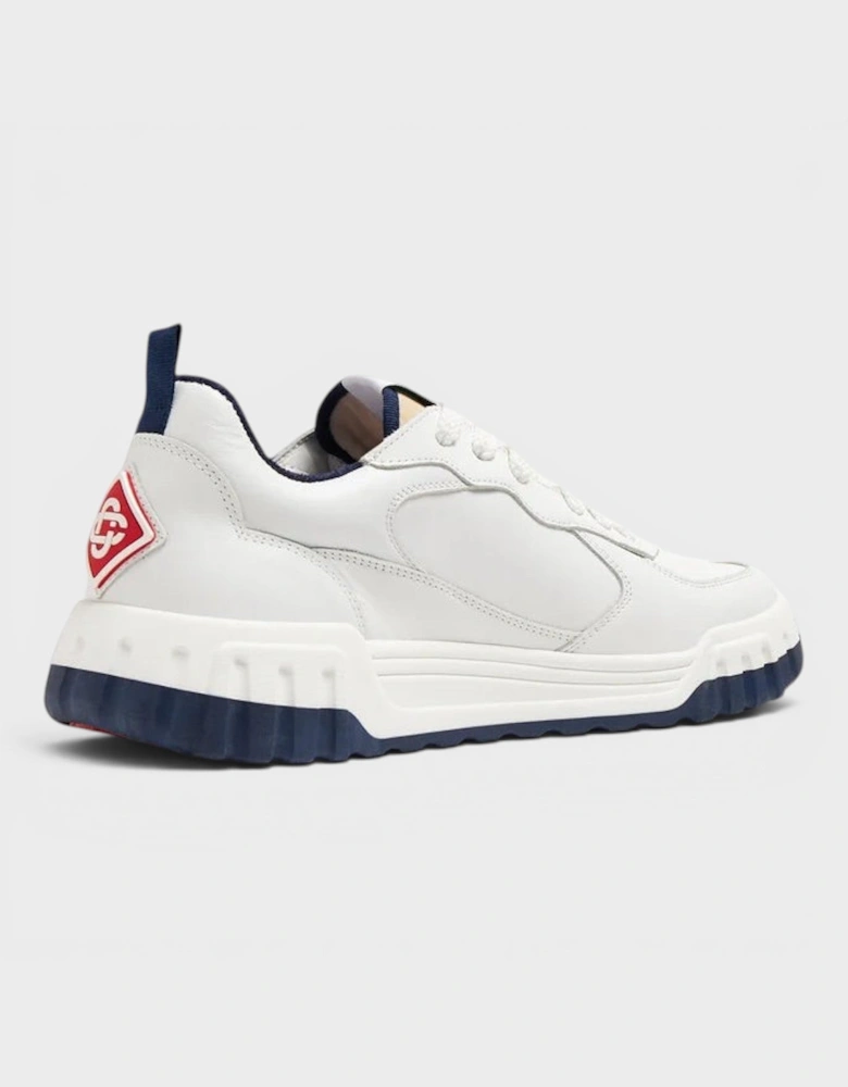 Logo Leather Court Sneaker Navy White