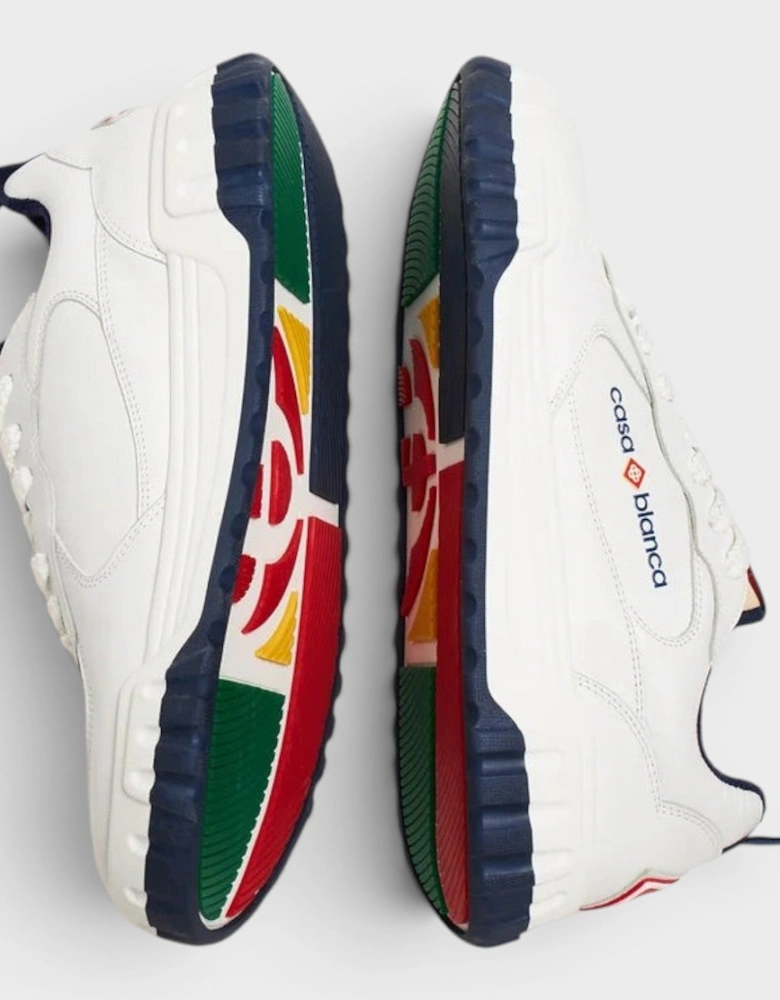Logo Leather Court Sneaker Navy White