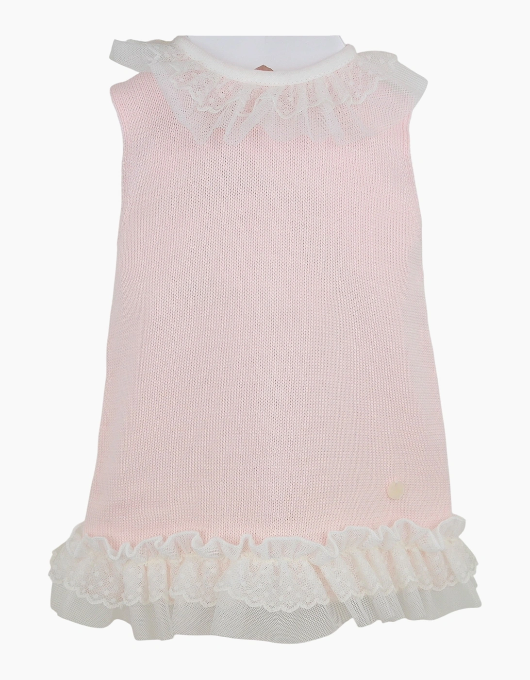 Girls Pale Pink Fine Knit Tulle Dress