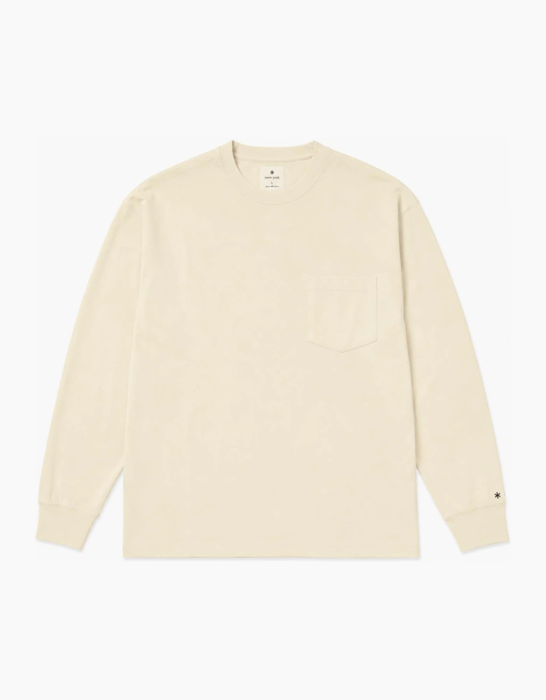 Snow Peak Recycled Cotton Heavy Long Sleeve T-Shirt Ecru
