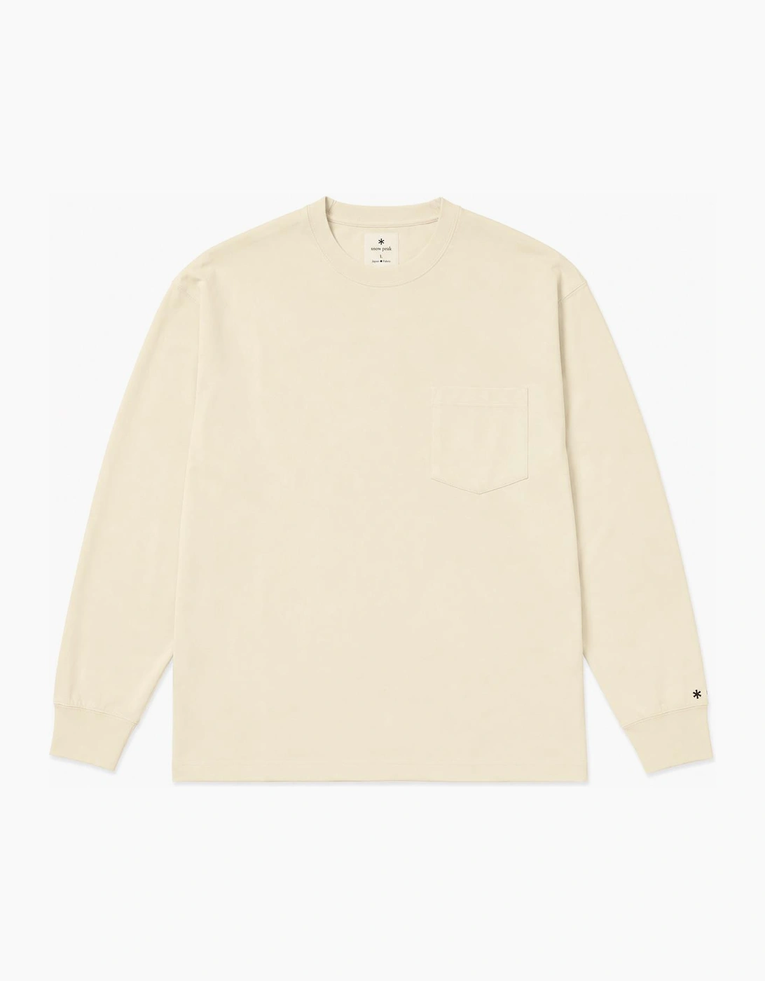 Snow Peak Recycled Cotton Heavy Long Sleeve T-Shirt Ecru, 6 of 5