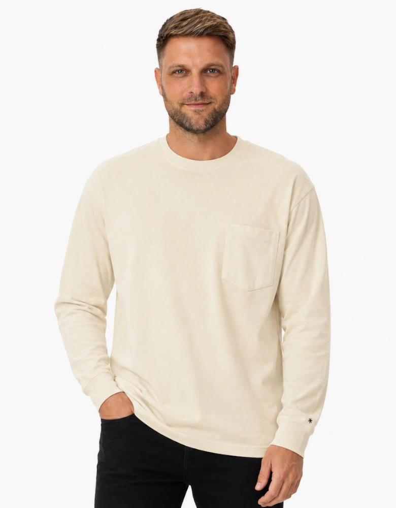 Snow Peak Recycled Cotton Heavy Long Sleeve T-Shirt Ecru