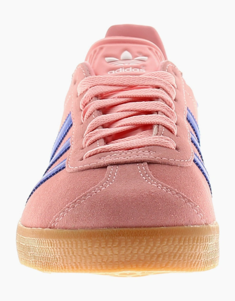 Adidas Originals Womens Trainers Gazelle Leather Lace Up Semi pink spark UK Size