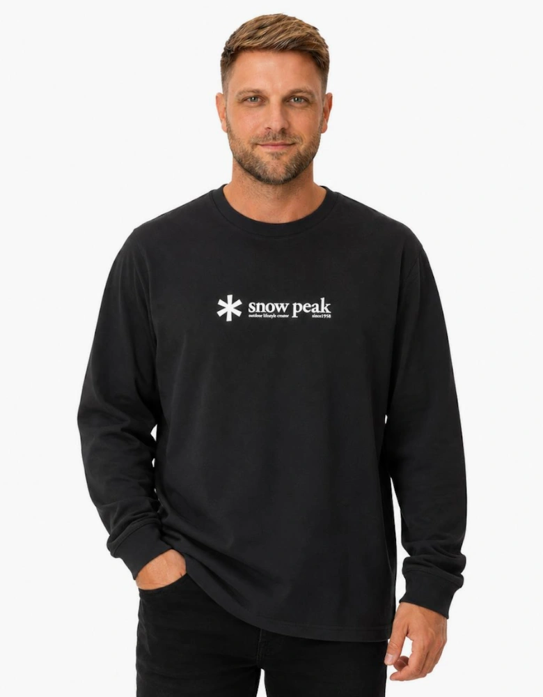 Snow Peak Soft Cotton Logo Long Sleeve T-Shirt Black