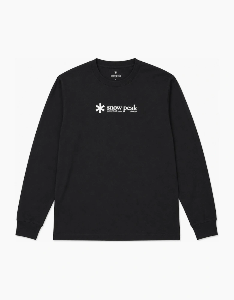 Snow Peak Soft Cotton Logo Long Sleeve T-Shirt Black