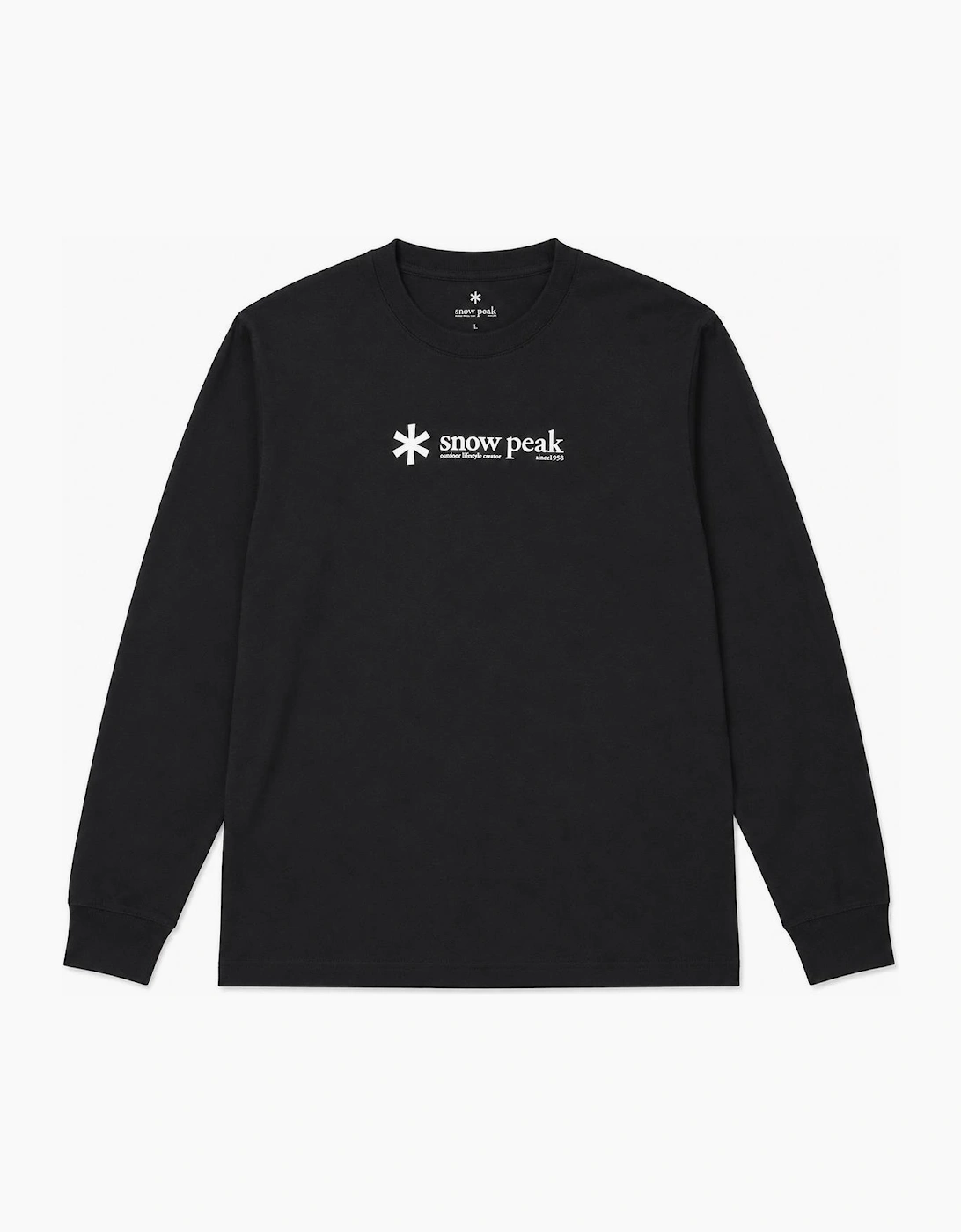 Snow Peak Soft Cotton Logo Long Sleeve T-Shirt Black, 3 of 2
