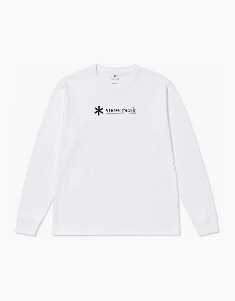 Snow Peak Soft Cotton Logo Long Sleeve T-Shirt White