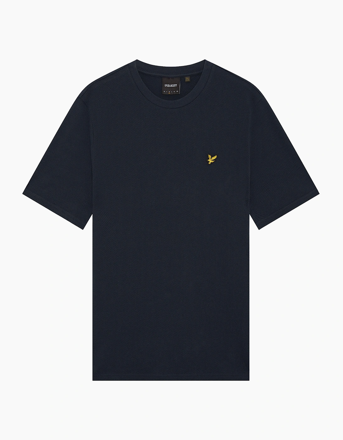 Lyle And Scott Men's Navy Lyle & Scott Popcorn Jacquard T-Shirt  42 Extra Large