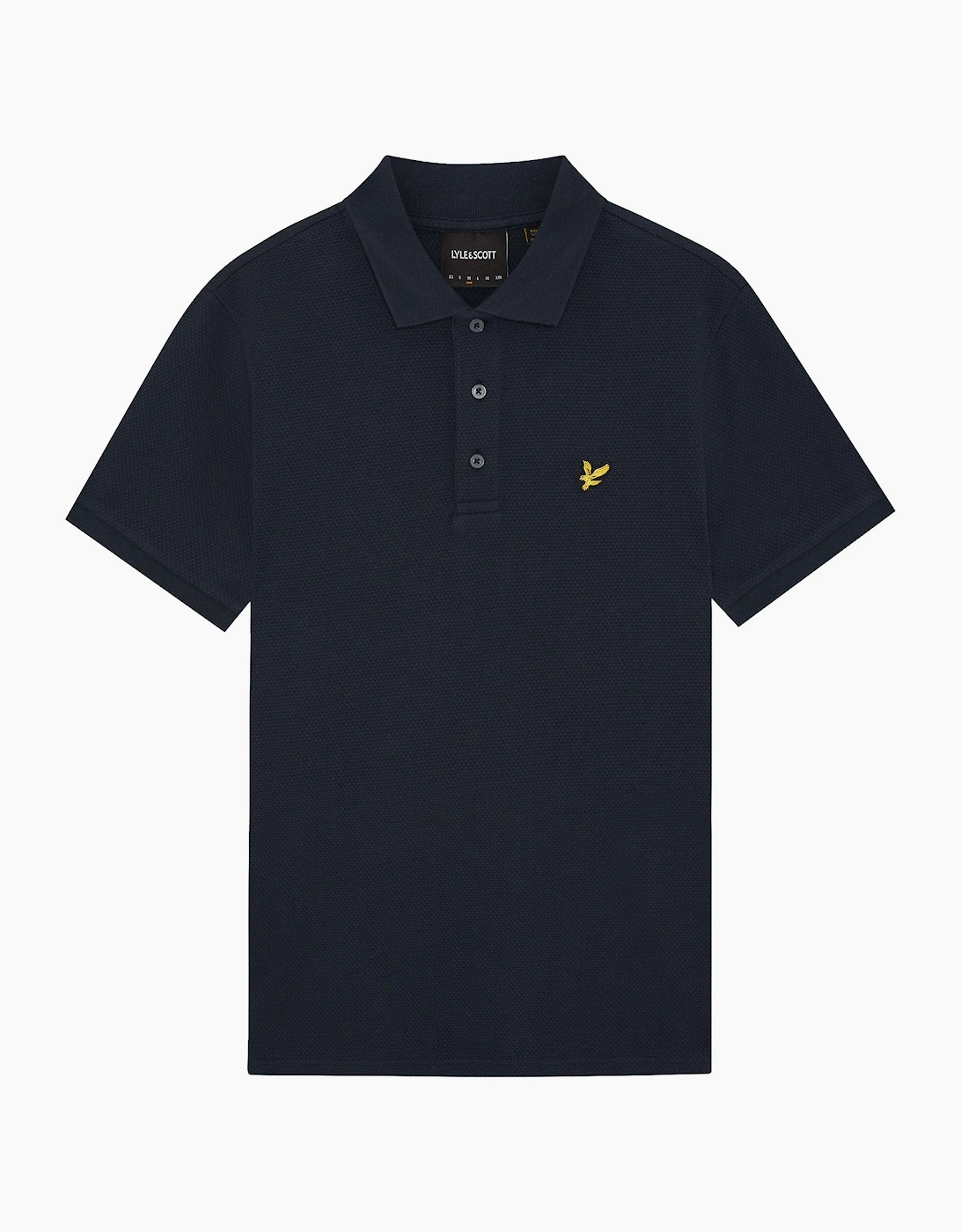 Lyle And Scott Men's Navy Lyle & Scott Popcorn Jacquard Polo Shirt  42 Extra Large