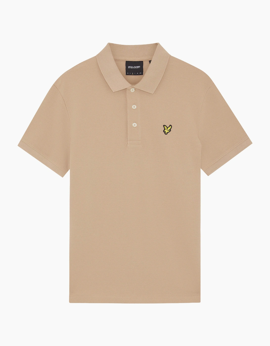 Lyle And Scott Men's Tan Lyle & Scott Popcorn Jacquard Polo Shirt  42 Extra Large