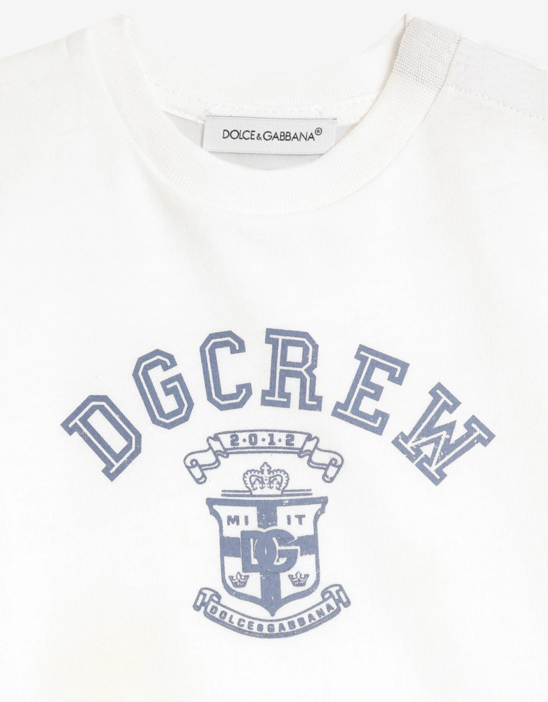 Dolce & Gabbana Baby Boys DG Crew T-Shirt in White