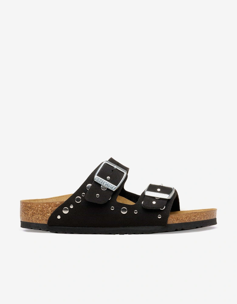 BIRKENSTOCK Girls Arizona Rivets SYN Sandals in Black