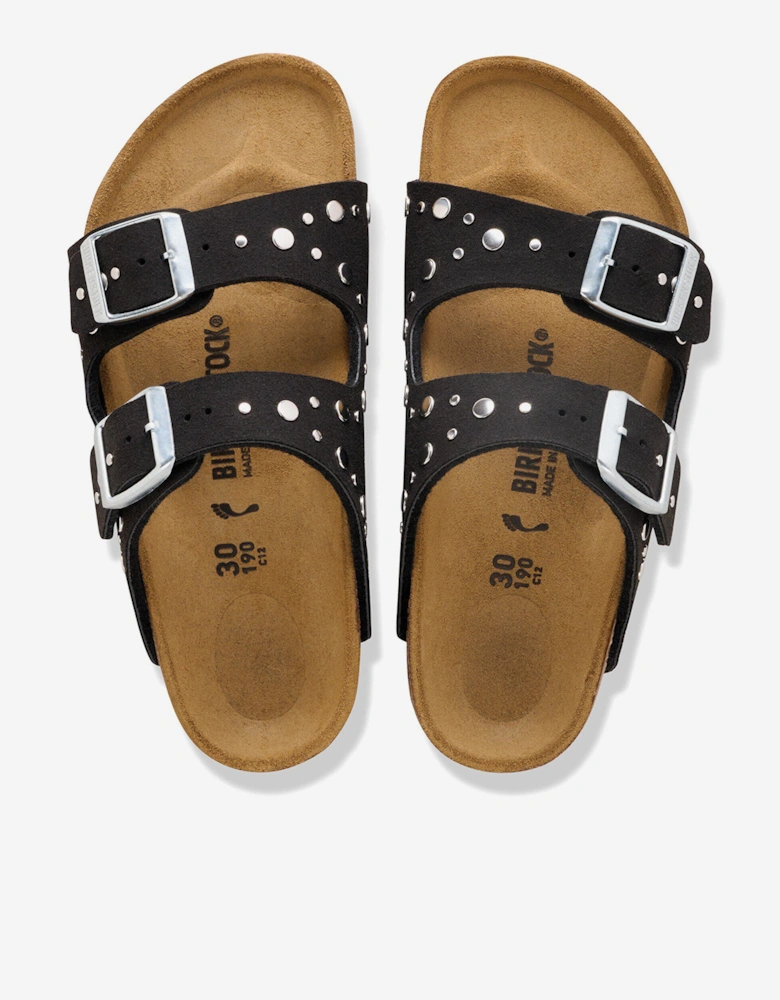 BIRKENSTOCK Girls Arizona Rivets SYN Sandals in Black