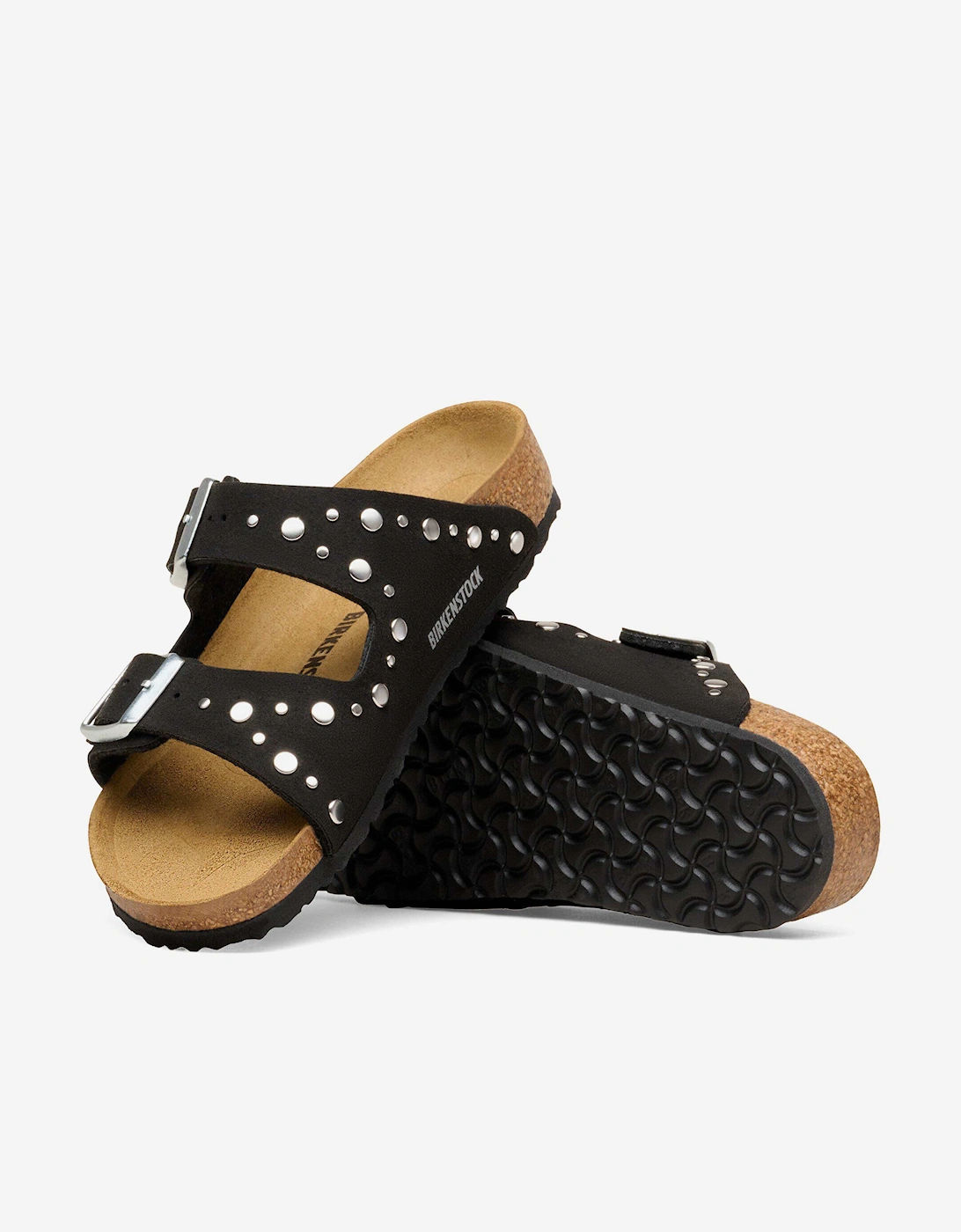 BIRKENSTOCK Girls Arizona Rivets SYN Sandals in Black