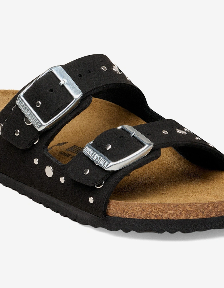 BIRKENSTOCK Girls Arizona Rivets SYN Sandals in Black