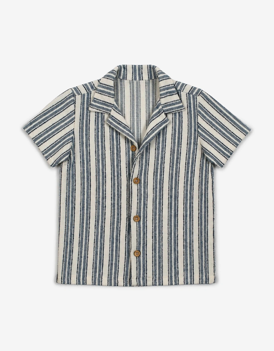 Bel-Air Boys Striped Shirt and Shorts Set in Blue