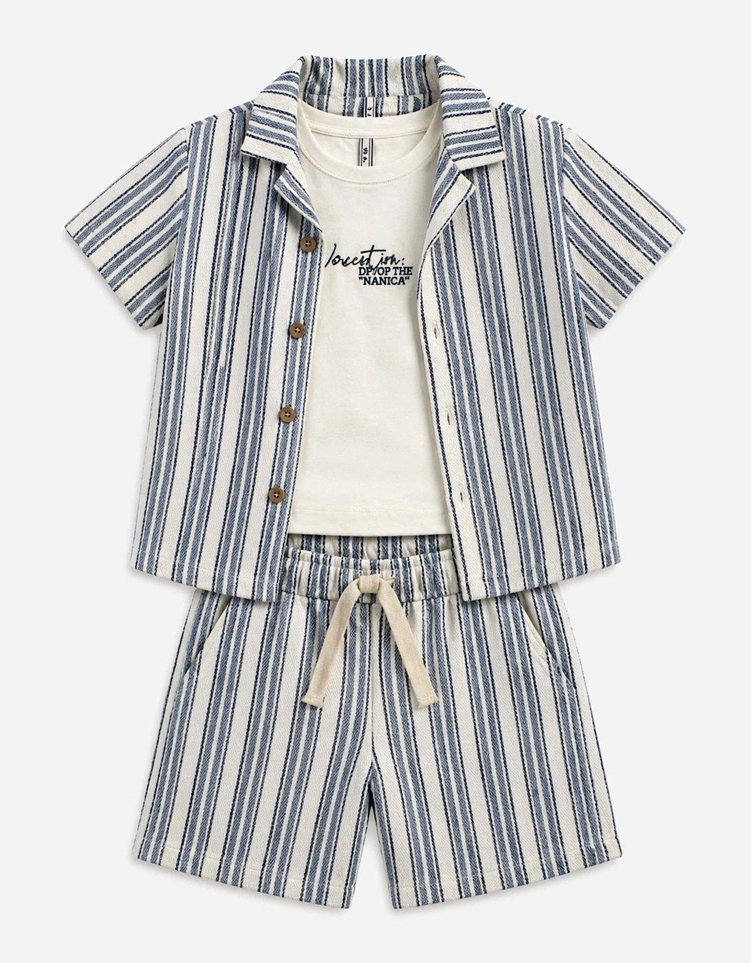 Bel-Air Boys Striped Shirt and Shorts Set in Blue, 9 of 8