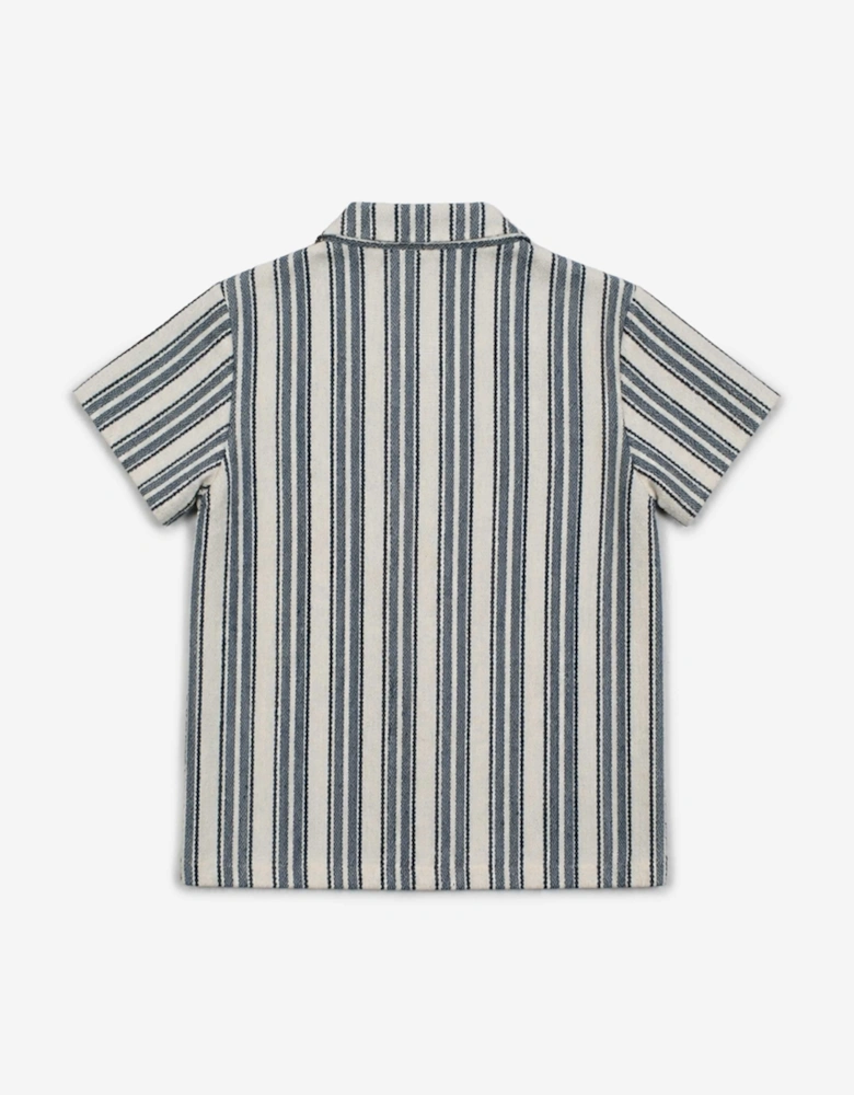Bel-Air Boys Striped Shirt and Shorts Set in Blue