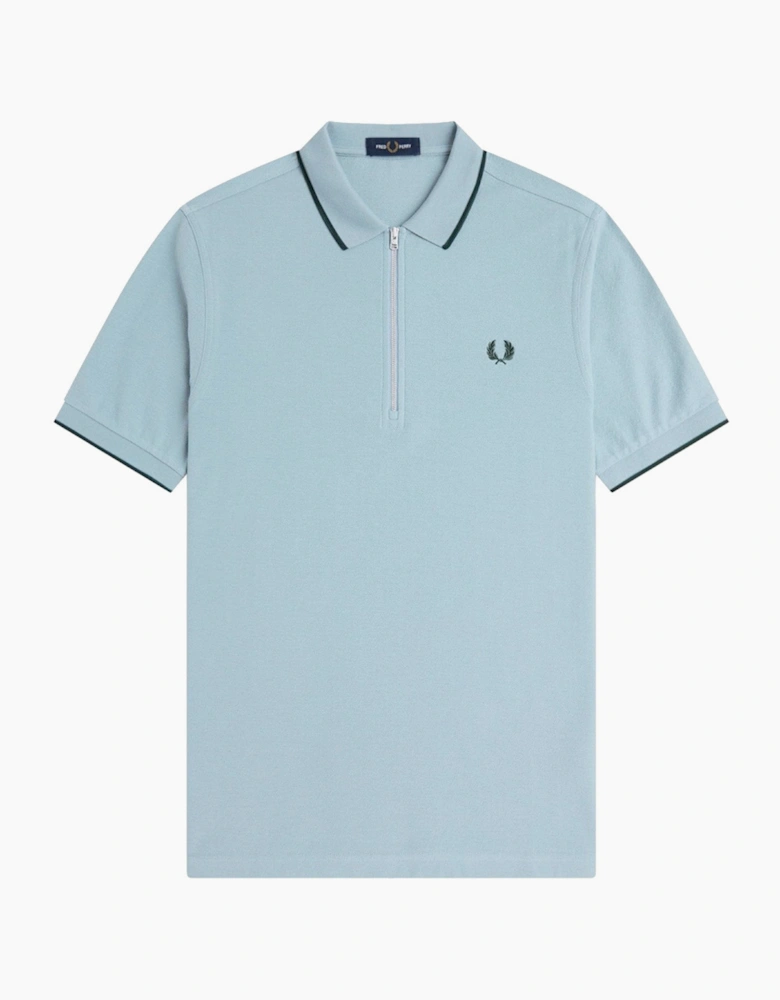 Fred Perry Crepe Pique Zip Neck Polo Shirt